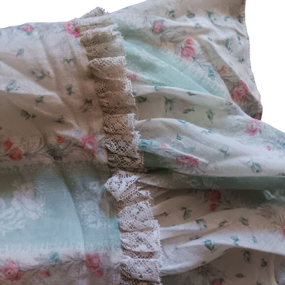 4T Girls 1970's Vintage Toddler Girls Floral Ruffle Boho Sundress USA Hippie - Picture 4 of 5